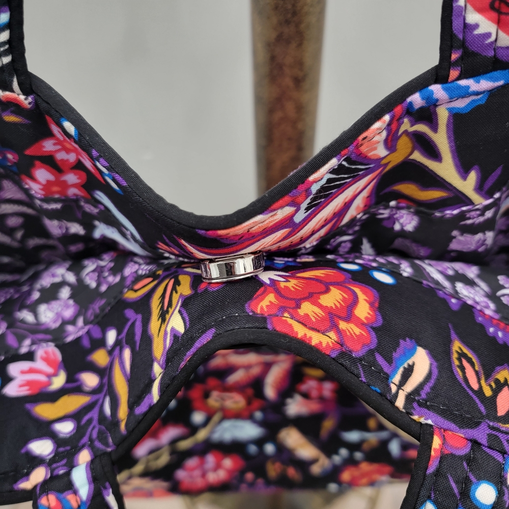 Vera Bradley Black Floral Quilted Tote - Picture 9 of 10